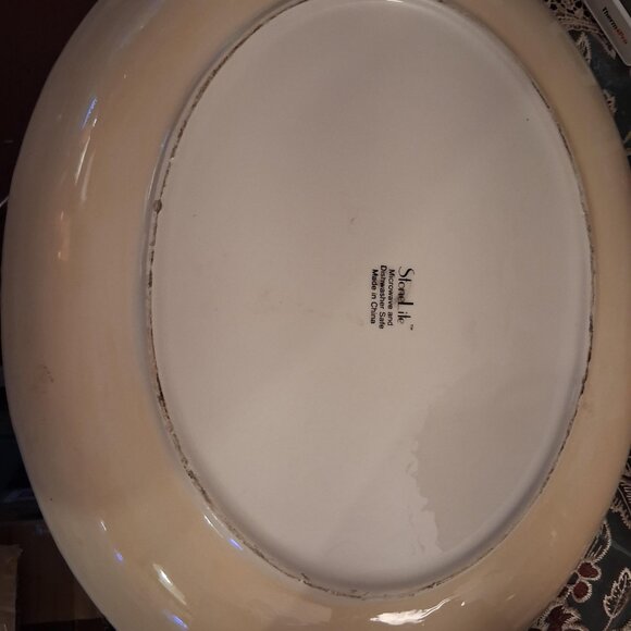 STONELITE Hand Painted Serving Platter 18" Microwave/Dish Safe STUNNING!*READ* - Picture 3 of 4
